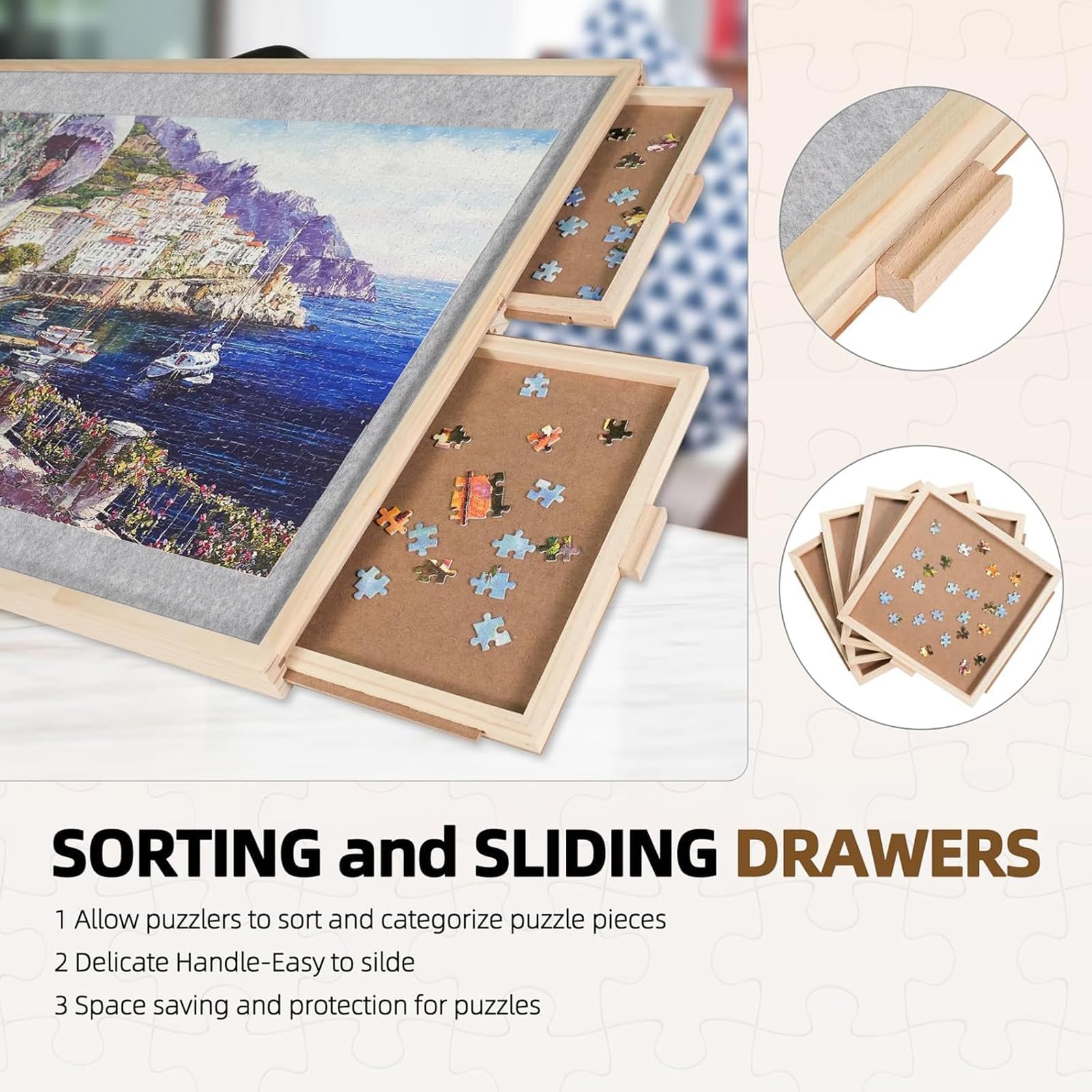 ALL4JIG 1500 Piece Rotating Puzzle Board with Drawers and Cover,25"x34"Portable Wooden Jigsaw Puzzle Table for Adults Portable,Lazy Susan Spinning Puzzle Boards Birthday Gift for mom Nirvana Guru