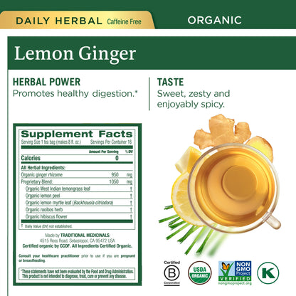 Traditional Medicinals Organic Red Clover, Caffeine Free, 16 Wrapped Tea Bags, 1.13 oz (32 g) - Nirvana Guru