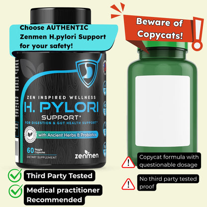 H. Pylori Support | Lactobacillus Reuteri Probiotic with Mastic Gum for Digestion & GI Health - Third Party Tested, 60 Vegan Capsules, Made in The USA Nirvana Guru