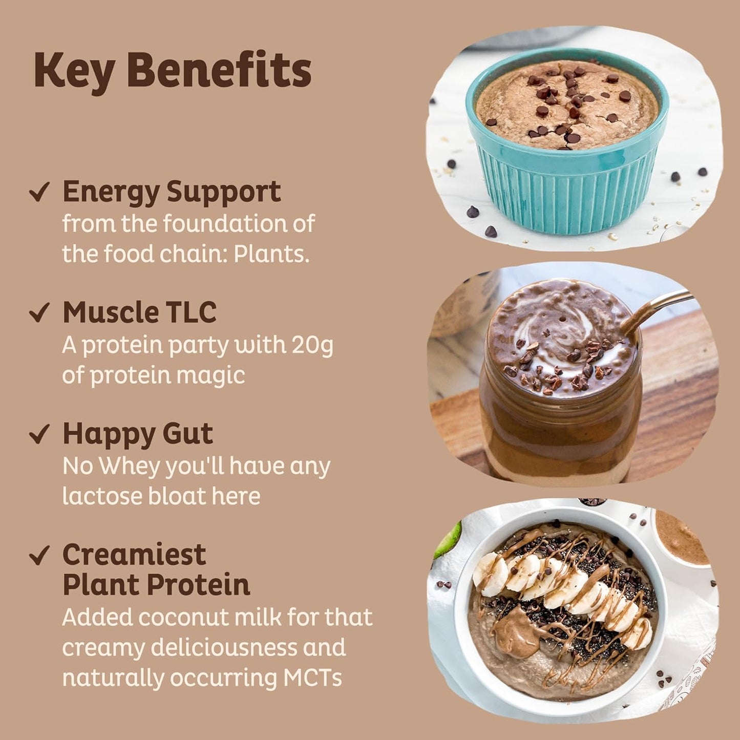 KOS Vegan Protein Powder, Chocolate USDA Organic - Low Carb Pea Protein Blend, Plant Based Superfood with Vitamins & Minerals - Keto, Soy, Gluten Free - Meal Replacement for Women & Men - 10 Servings - Nirvana Guru