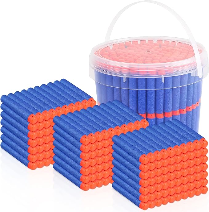 Refill Darts Bullets Compatible with Nerf Guns N-Strike Elite Series, 300PCS Refill Darts Premium Foam Bullets Pack with Portable Storage Bucket nirvanaguru