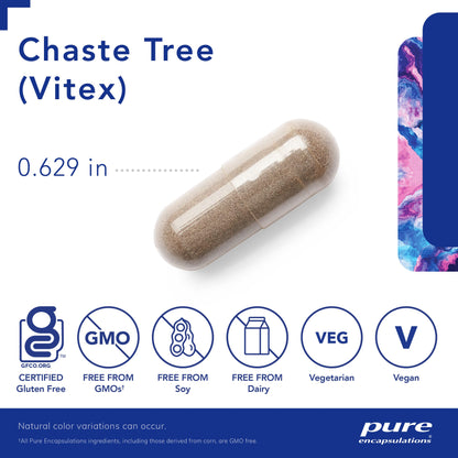 Pure Encapsulations Chaste Tree (Vitex) - Supports Menstrual Cycle Regularity - for Breast Comfort* - Women's Supplement - Hormonal Balance Support - Non-GMO & Vegan - 120 Capsules - Nirvana Guru