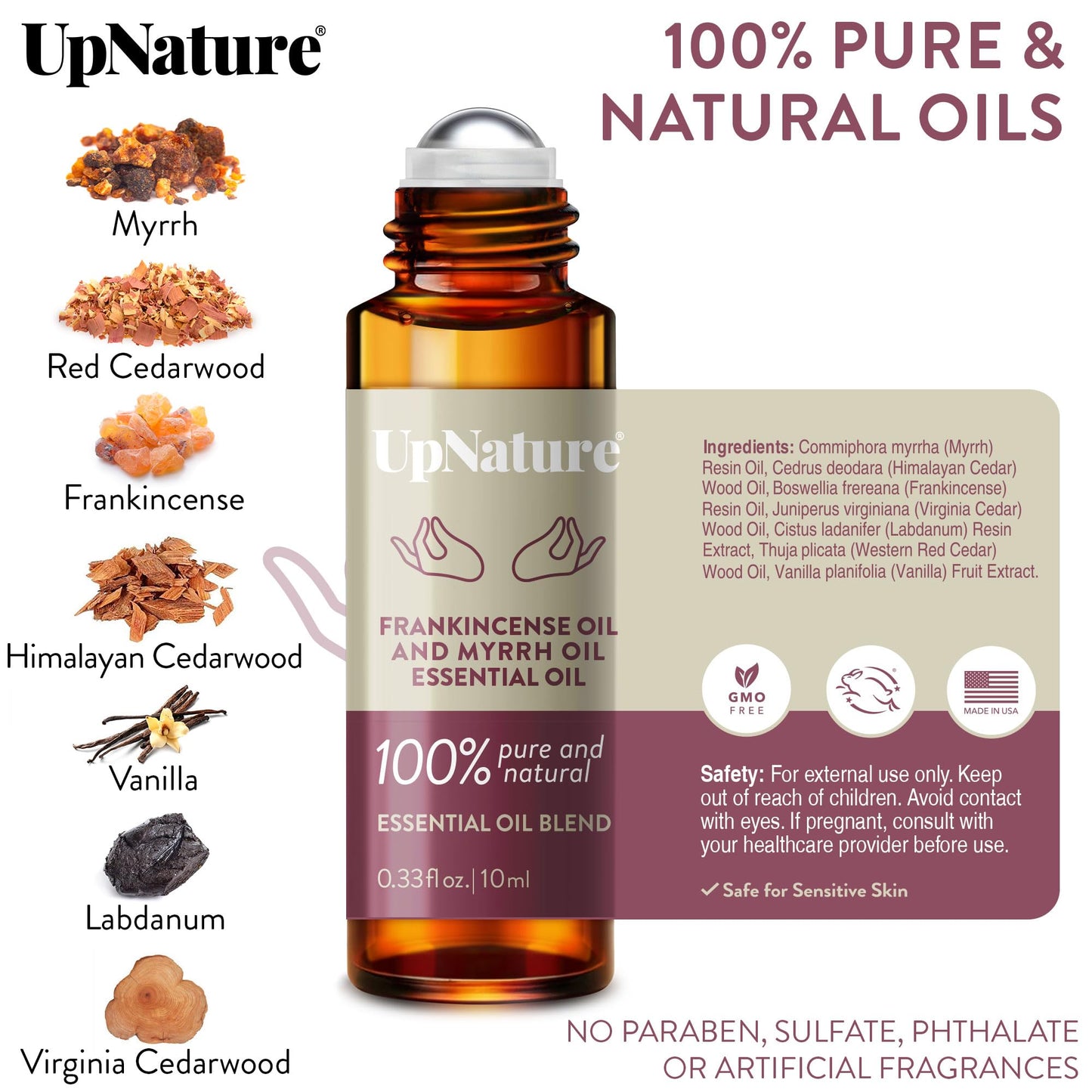 UpNature Lavender Essential Oil Pure Roll On - 100% Natural Lavender Oil for Skin