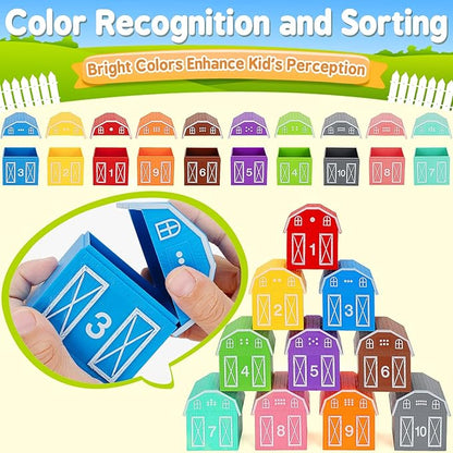 Learning Toys for 1,2,3 Year Old Toddlers, 20Pcs Farm Animals Toys Montessori Counting, Matching & Sorting Fine Motor Games, Christmas Birthday Easter Gift for Baby Boys Girls Age 12-18 Months nirvanaguru