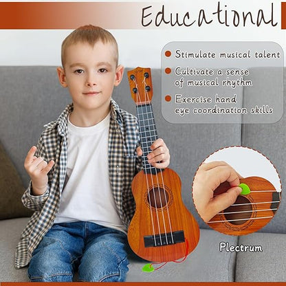 Kids Toy Ukulele Guitar,17 Inch Classical Guitar Musical Toy,4 Strings Guitar Ukulele Educational Learning Toy for Toddlers and Preschoolers nirvanaguru