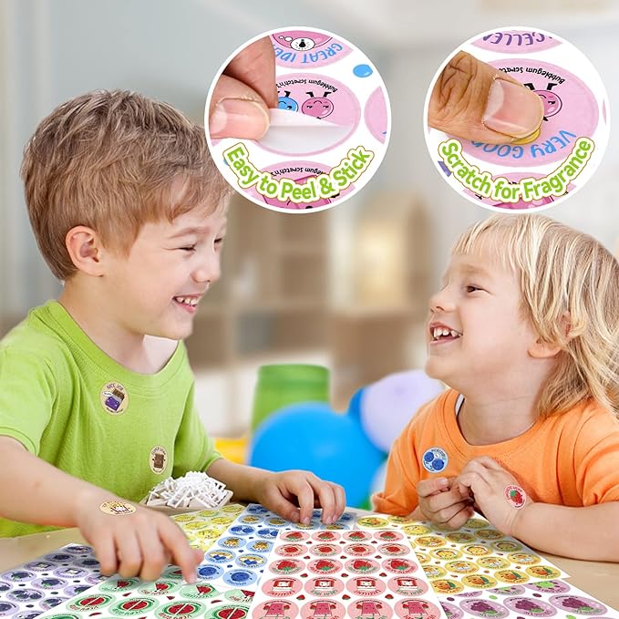 Scratch and Sniff Stickers, 864 Pieces Fruits and Foods Smelly Stickers, 12 Different Scents, 36 Sheets, Reward Motivate Stickers for Kids, Teachers, Parents, Crafts, Party Favor, Christmas Gift nirvanaguru