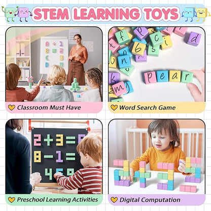 32pcs Magnetic Blocks Building Cubes for Toddlers, Classroom Must Haves Creative Learning Kids Gifts, Preschool Montessori Sensory Autism Magnet Toys for Boys and Girls Ages 3 4 5 6 nirvanaguru