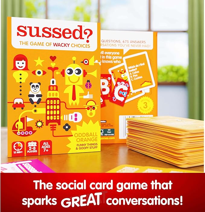 SUSSED The Wacky ‘What Would You Do’ Travel Card Game - Social Fun for Kids and Teens - Easy Game for Families & Road Trips - Ages 7+ - Orange Pack nirvanaguru