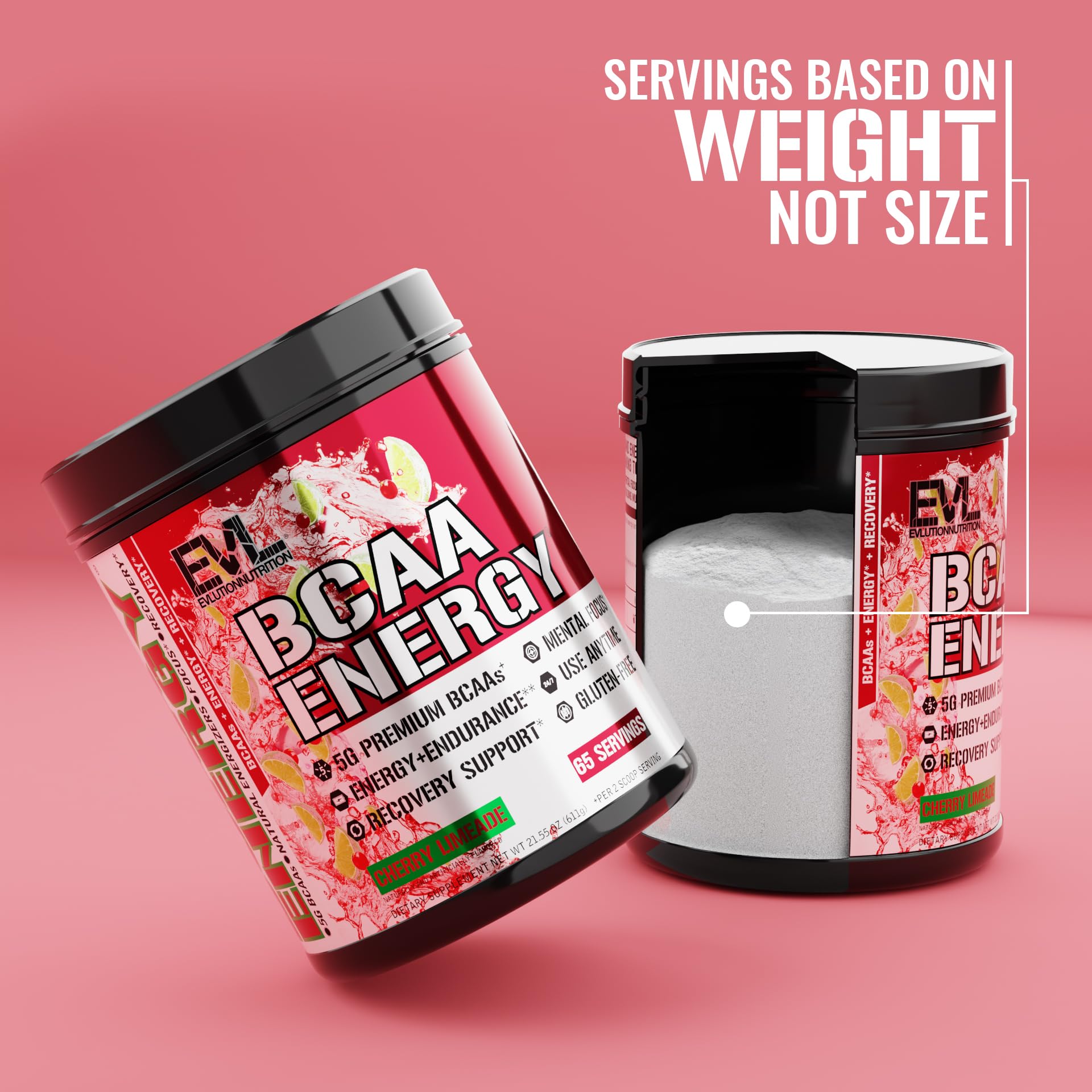 EVL BCAAs Amino Acids Powder - BCAA Energy Pre Workout Powder for Muscle Recovery Lean Growth and Endurance - Rehydrating Post Workout Recovery Drink with Natural Caffeine - Pink Lemonade Nirvana Guru