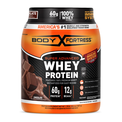 Body Fortress Super Advanced Whey Protein Powder, Vanilla, Immune Support (1), Vitamins C & D Plus Zinc, 1.74 lbs