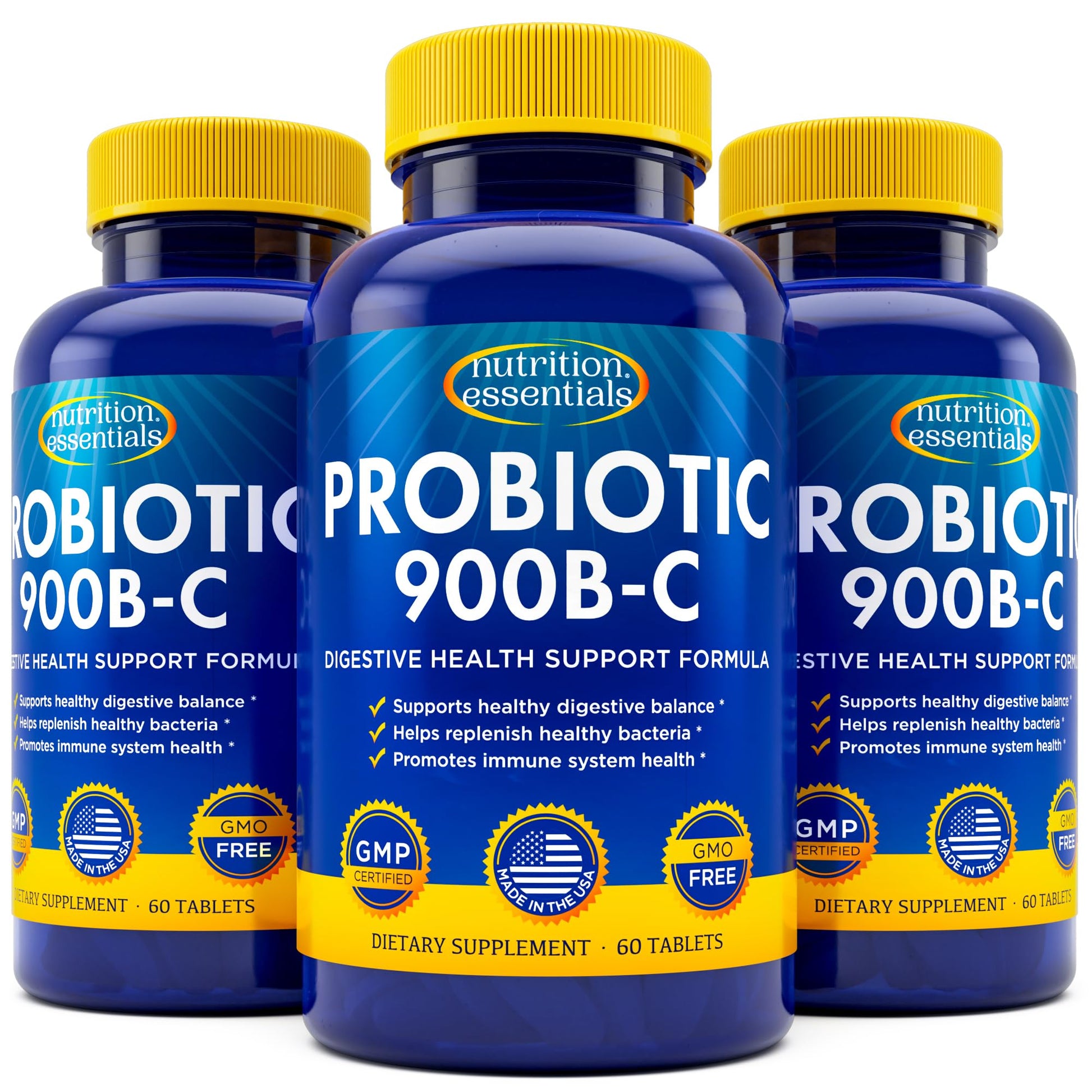 Nutrition Essentials Probiotics for Women and Men - with Lactase Enzyme and Prebiotic Fiber for Digestive Health - 80 Percent + More Potent Supplement for Gut Health Support - Vegan Formula Nirvana Guru
