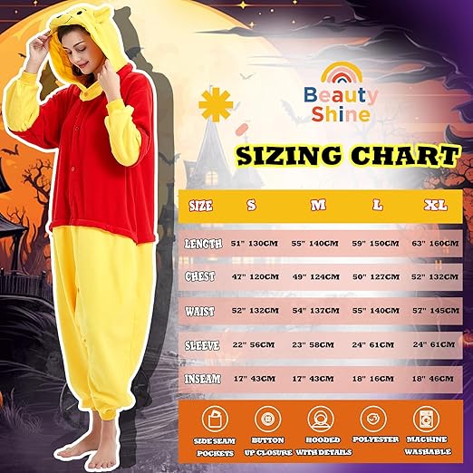 Beauty Shine Unisex Adult Onesie One Piece Pajamas Cosplay Cartoon Costume Halloween Christmas Sleepwear Jumpsuit Homewear nirvanaguru