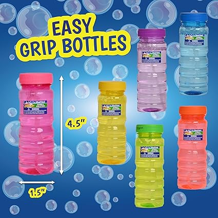 Sunny Days Entertainment 6 Pack Bubble Solution – 4oz Bubble Blower Bottles with 6-Hole Wand | Bottle of Bubble Solution for Kids | Birthday Party Favor Toy - Maxx Bubbles nirvanaguru