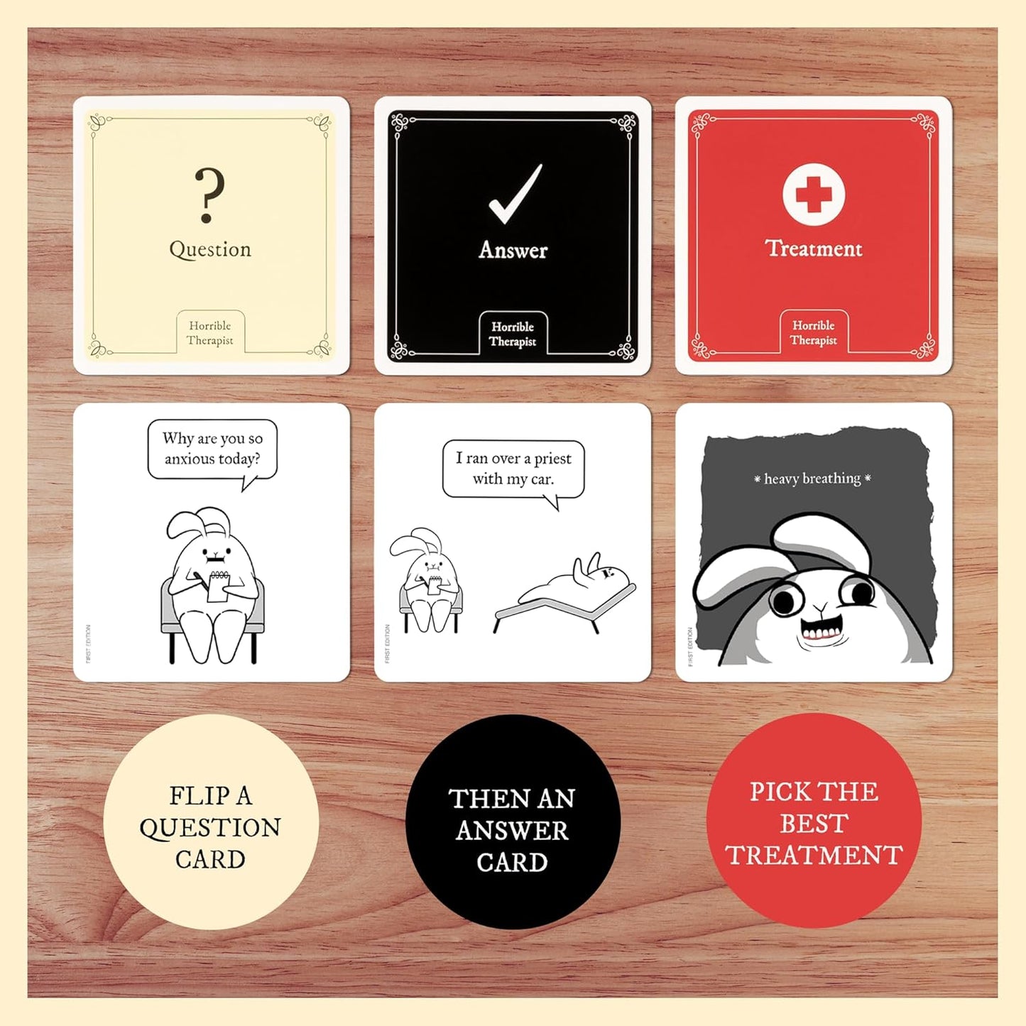 Horrible Therapist: Extra Horrible Edition by Exploding Kittens - A Card Game for 3-8 Players, Ages 17+ - Adult Party Game for Family Night Nirvana Guru