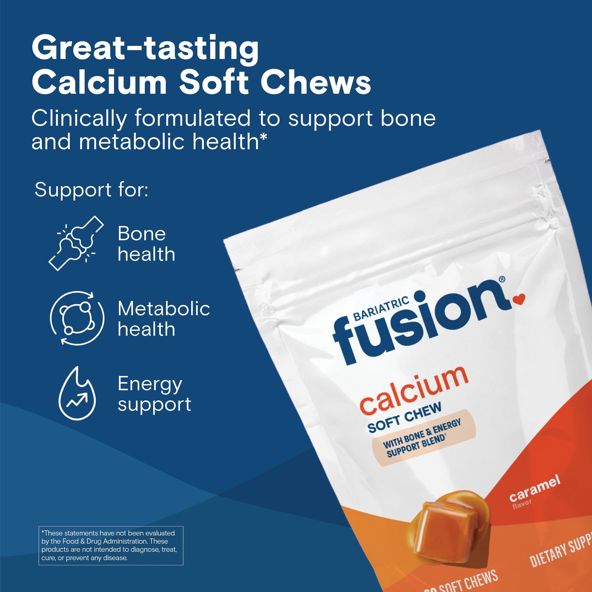 Bariatric Fusion Bariatric Calcium Chews | Calcium Citrate with Vitamin D3 Calcium Supplement Bariatric Vitamin | Sugar Free Calcium Citrate Chewable | Calcium Citrate 500mg | Caramel | 60 Count Nirvana Guru