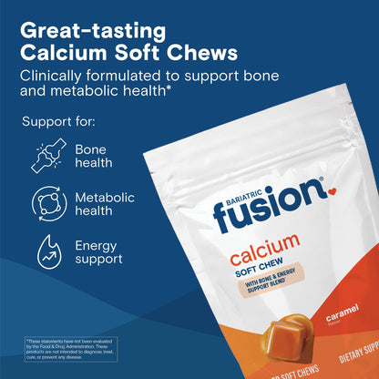 Bariatric Fusion Bariatric Calcium Chews | Calcium Citrate with Vitamin D3 Calcium Supplement Bariatric Vitamin | Sugar Free Calcium Citrate Chewable | Calcium Citrate 500mg | Caramel | 60 Count Nirvana Guru