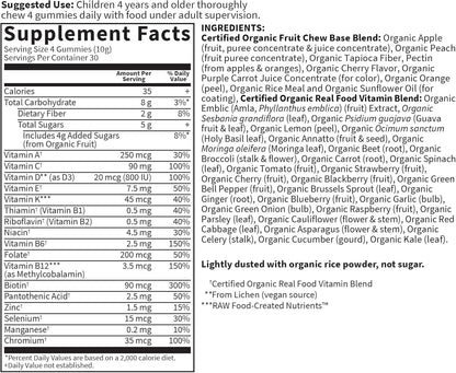 Garden of Life Organics Kids Gummy Vitamins - Fruit - Certified Organic, Non-GMO & Vegan Complete Children's Multi - B12, C & D3 - Gluten, Soy & Dairy Free, 120 Real Fruit Chew Gummies - Nirvana Guru