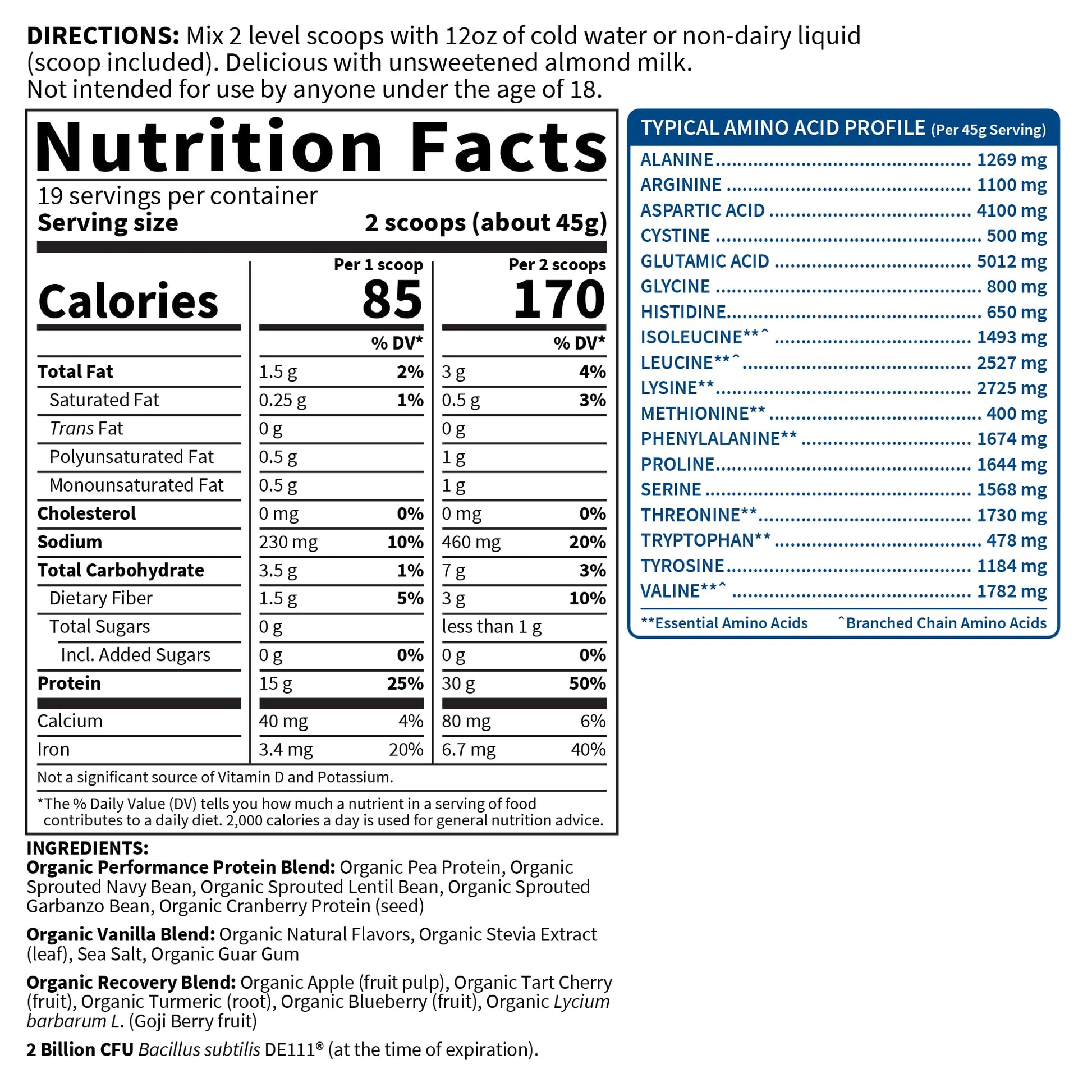 Organic Vegan Chocolate Protein Powder with Probiotics, BCAAs, 30g Plant Protein, NSF Certified, Gluten Free & Sport, Non GMO, Garden of Life Sport Protein Powder - 19 Servings - Nirvana Guru