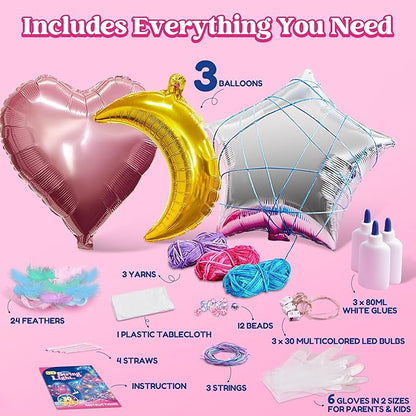 Klever Kits 3D String Art Kit for Kids, Light Up String Light Toy with 30 Multi-Colored LED Bulbs, Arts and Crafts Set, Birthday Gifts for Girls and Boys Ages 8+ nirvanaguru