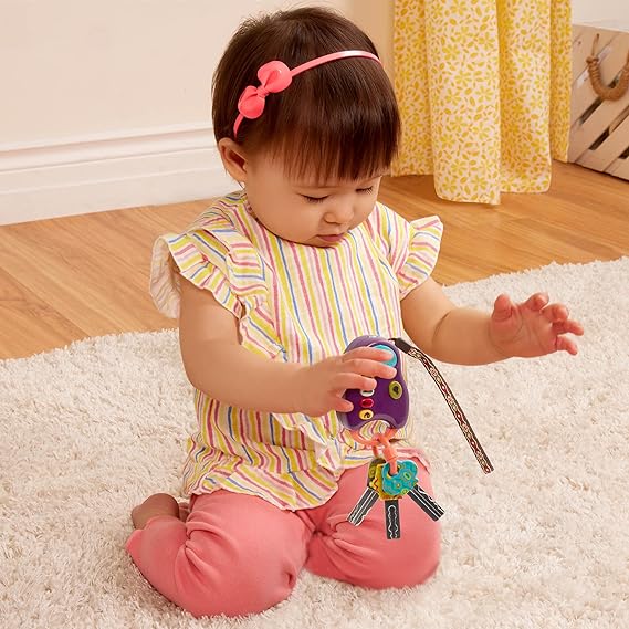 B. toys – Toy Car Keys – Key Fob with Lights & Sounds – Interactive Baby Toy – Pretend Keys for Babies, Toddlers – 10+ Months – FunKeys – Purple nirvanaguru
