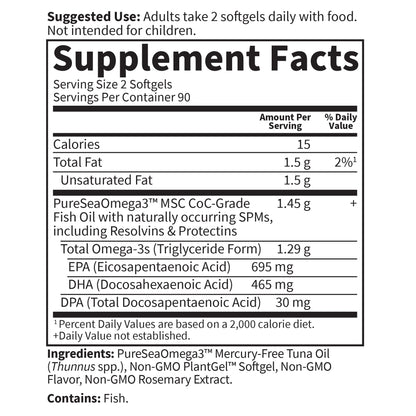 Garden of Life Dr. Formulated Advanced Omega Fish Oil - Lemon, 1,290mg EPA, DHA + DPA in Triglyceride Form, Single Source Omega 3 Supplement for Ultimate Brain & Heart Health, Non-GMO, 180 Softgels - Nirvana Guru