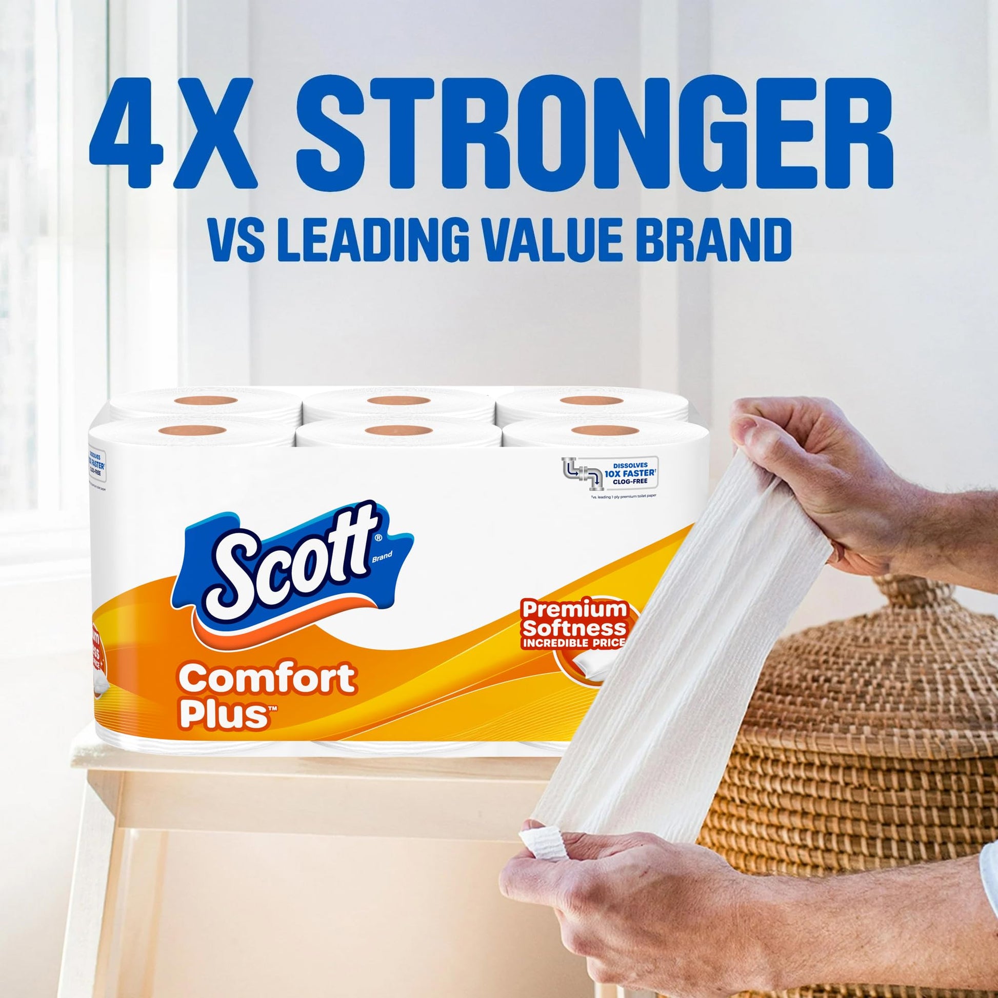 Scott ComfortPlus Toilet Paper, 12 Double Rolls, 231 Sheets per Roll, Septic-Safe, 1-Ply Toilet Tissue - Nirvana Guru
