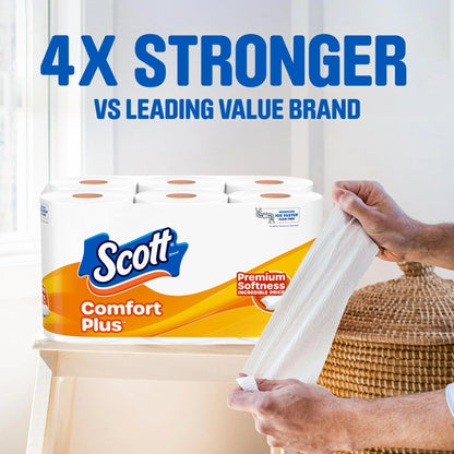 Scott ComfortPlus Toilet Paper, 12 Double Rolls, 231 Sheets per Roll, Septic-Safe, 1-Ply Toilet Tissue - Nirvana Guru