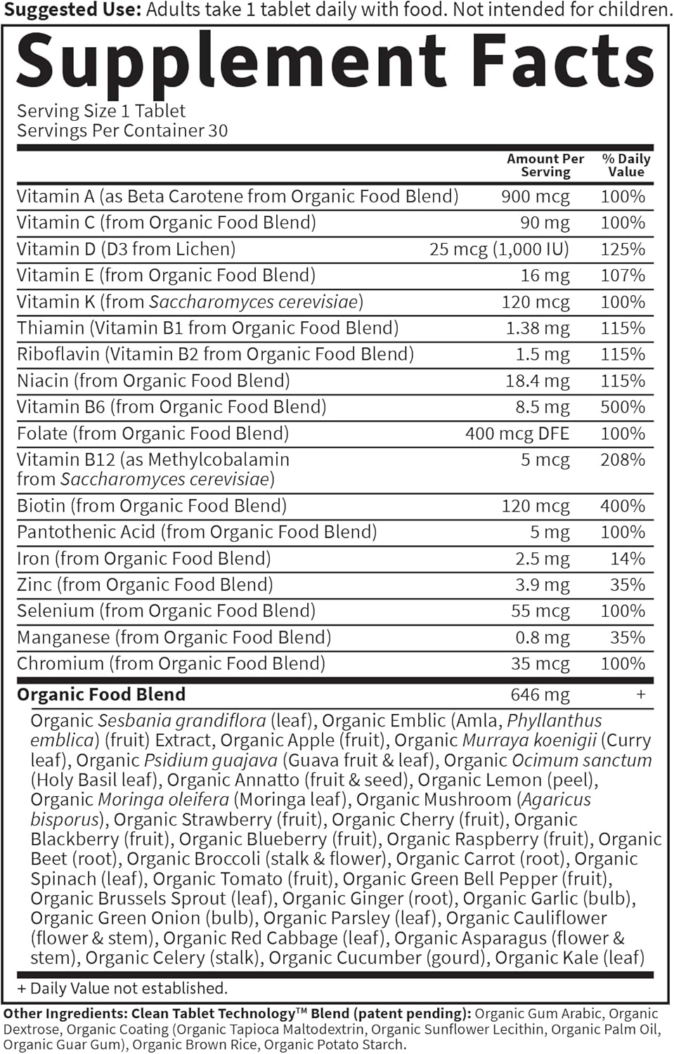 Garden of Life Multivitamin for Women - Organics Women's Once Daily, Whole Food Multi with Iron, Biotin, Vegan Organic Vitamin, Energy Hair Skin & Nails, 30 Tablets - Nirvana Guru