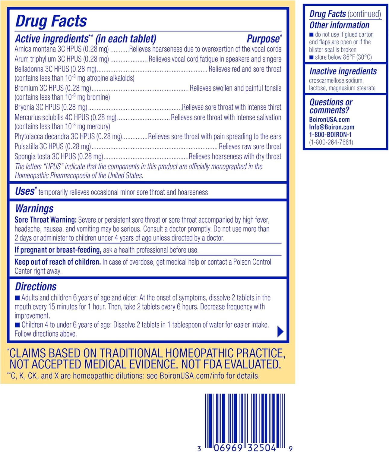 Boiron ThroatCalm Tablets for Pain Relief from Red, Dry, Scratchy, Sore Throats and Hoarseness - 60 Count - Nirvana Guru