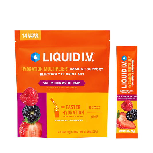 Liquid I.V.® Hydration Multiplier +Immune Support - Tangerine | Electrolyte Powder Drink Mix | 1 Pack (14 Servings) - Nirvana Guru