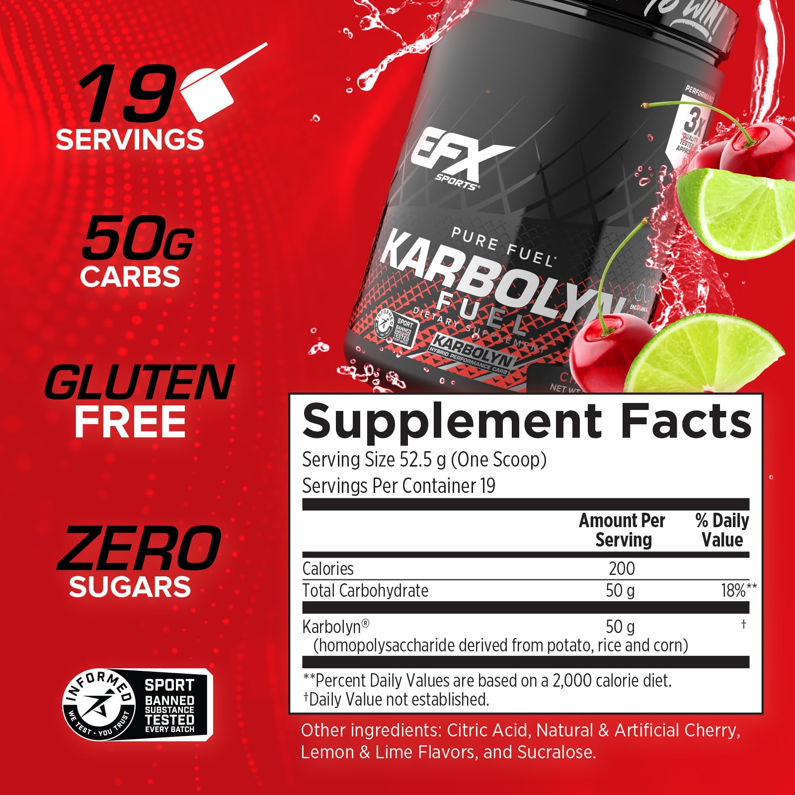 EFX Sports Karbolyn Fuel | Fast-Absorbing Carbohydrate Powder | Carb Load, Sustained Energy, Quick Recovery | Stimulant Free | 39 Servings (Neutral) Nirvana Guru