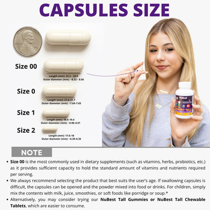 NuBest Tall 10+ Premium Bone Strength Formula, Enhanced Immunity and Overall Health for Age 10+ with Calcium, Vitamin D3, Vitamin K2, and Multivitamins | 60 Capsules | 1 Month Supply Nirvana Guru