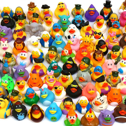 XY-WQ 100 Pack Rubber Duck for Jeeps Ducking - 2.3 Inch Bulk Floater Duck for Kids - Baby Bath Toy Assortment - Party Favors, Birthdays, Bath Time, and More (50 Varieties) Nirvana Guru