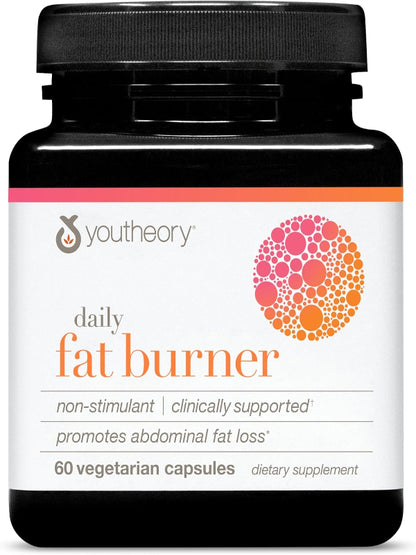 Youtheory Daily Fat Burner - Supports Body Composition & Metabolism - with Citrus Fruit Blend, Chromium & Cayenne Extract - Gluten, Soy & Dairy Free - 60 Vegetarian Capsules - Nirvana Guru