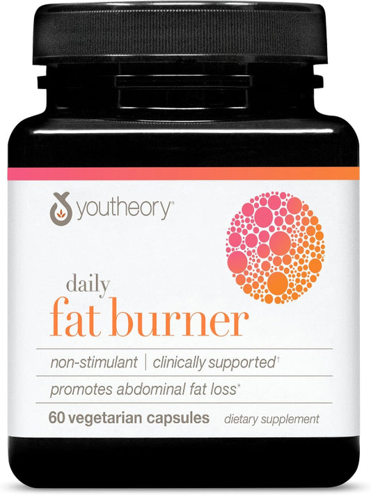 Youtheory Daily Fat Burner - Supports Body Composition & Metabolism - with Citrus Fruit Blend, Chromium & Cayenne Extract - Gluten, Soy & Dairy Free - 60 Vegetarian Capsules - Nirvana Guru