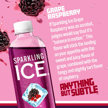 Sparkling Ice, Black Raspberry Sparkling Water, Zero Sugar Flavored Water, with Vitamins and Antioxidants, Low Calorie Beverage, 17 fl oz Bottles (Pack of 12) - Nirvana Guru