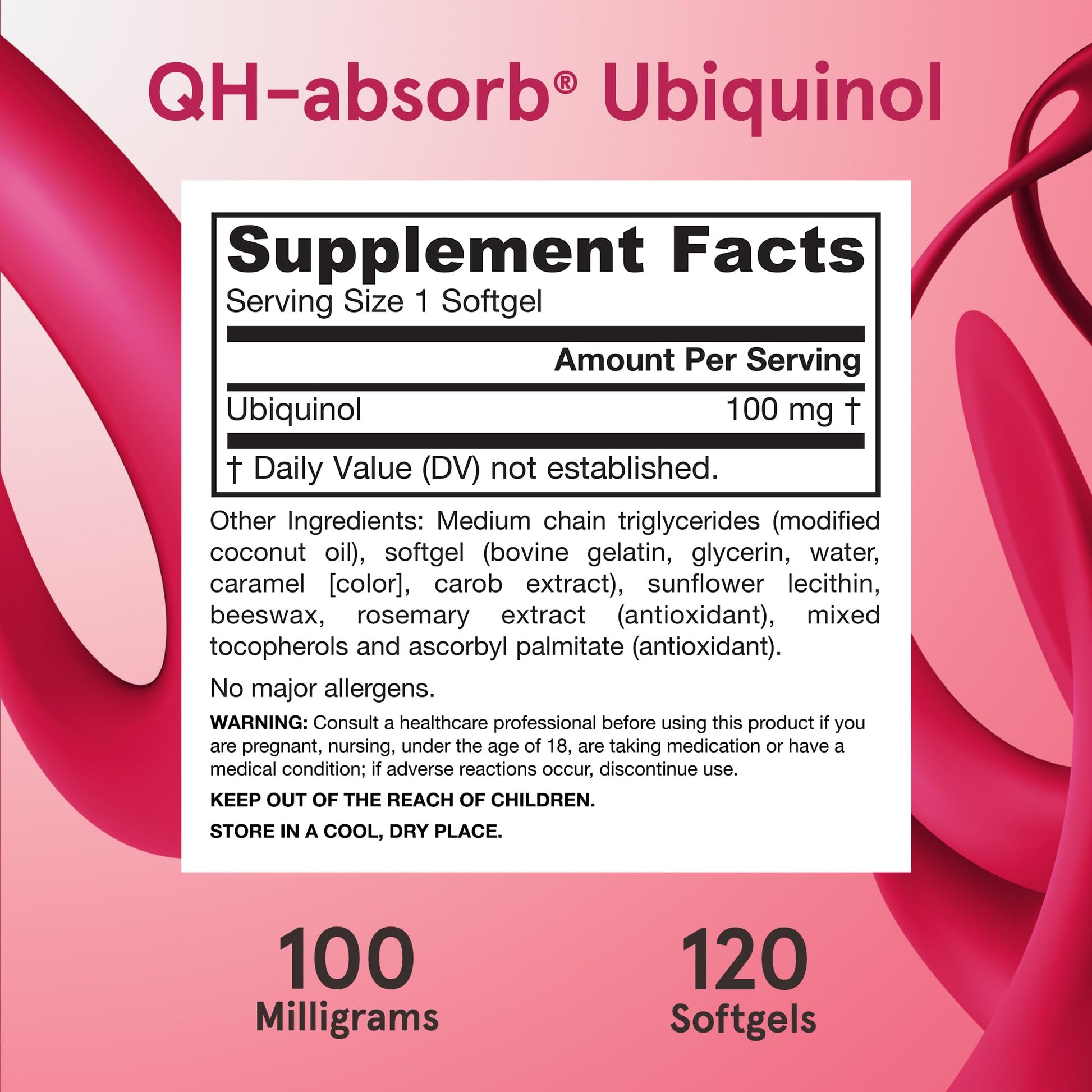 Jarrow Formulas® QH-Absorb®, 100 mg, Ubiquinol Dietary Supplement for Healthy Cardiovascular Function, 120 Softgels, 120 Day Supply - Nirvana Guru