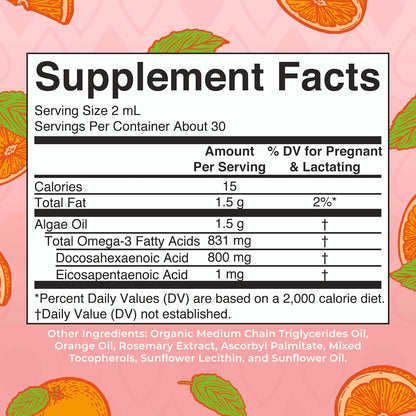 MaryRuth Organics Prenatal & Postnatal Omega-3 Liquid Drops 800mg DHA & 8mg of EPA Per Serving | Overall Wellness for Mom & Baby | 2oz - Nirvana Guru