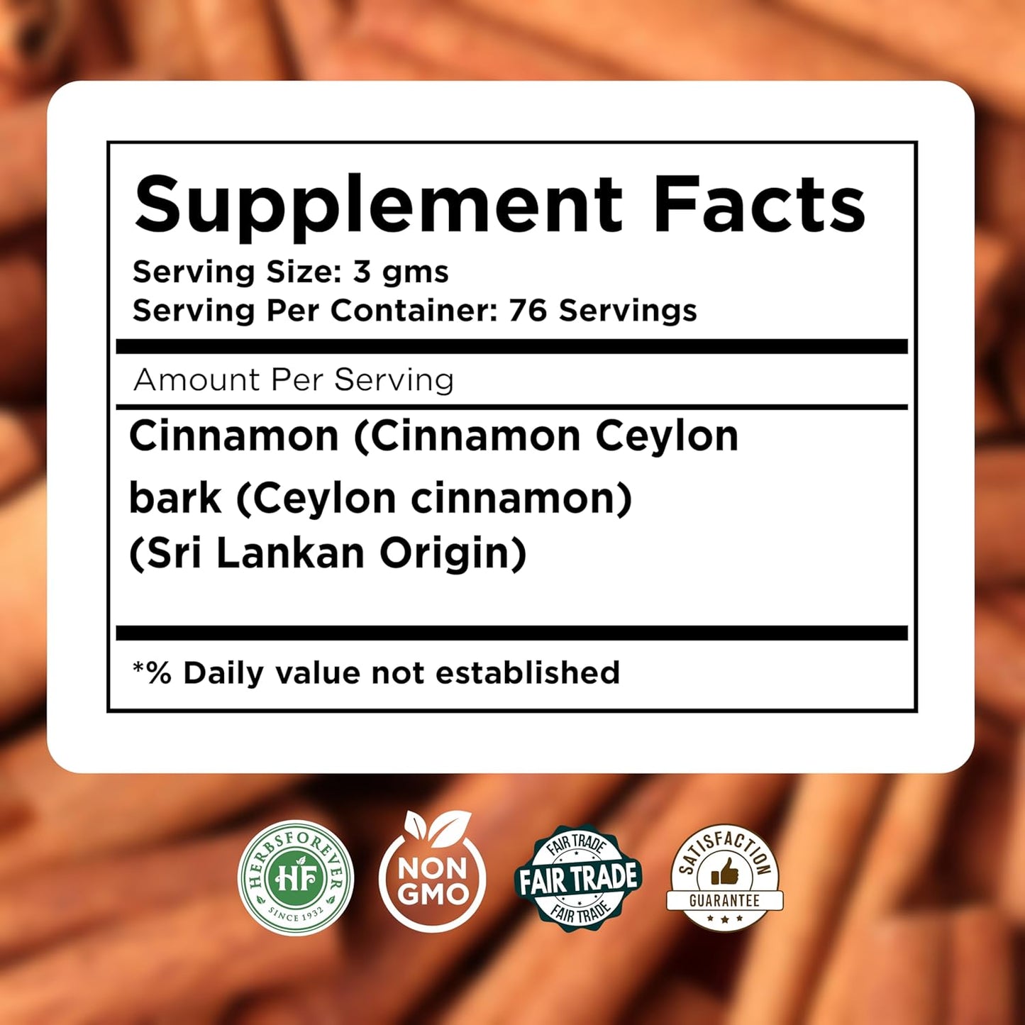 Cinnamon Powder Cinnamomum Verum Perfect for Baking, Cooking & Smoothies Non GMO, Vegan 230 GMS Nirvana Guru