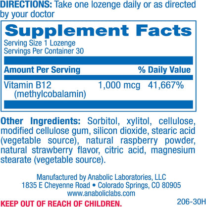 Vitamin B12 Methylcobalamin 1000 mcg - Clinical Formula Methyl B12 Sublingual 1000 mcg Tasty Lozenges for Energy Eye Nerve and Brain Support for Men and Women - 30 Count (Berry Flavor) Nirvana Guru
