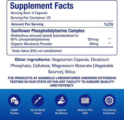 Cognagen Memory Supplement for Brain Support - Clinically Formulated Ultra High Potency Phosphatidylserine Supplement - Brain Vitamin for Memory and Focus Support - Non GMO & Soy Free - 60 Capsules Nirvana Guru