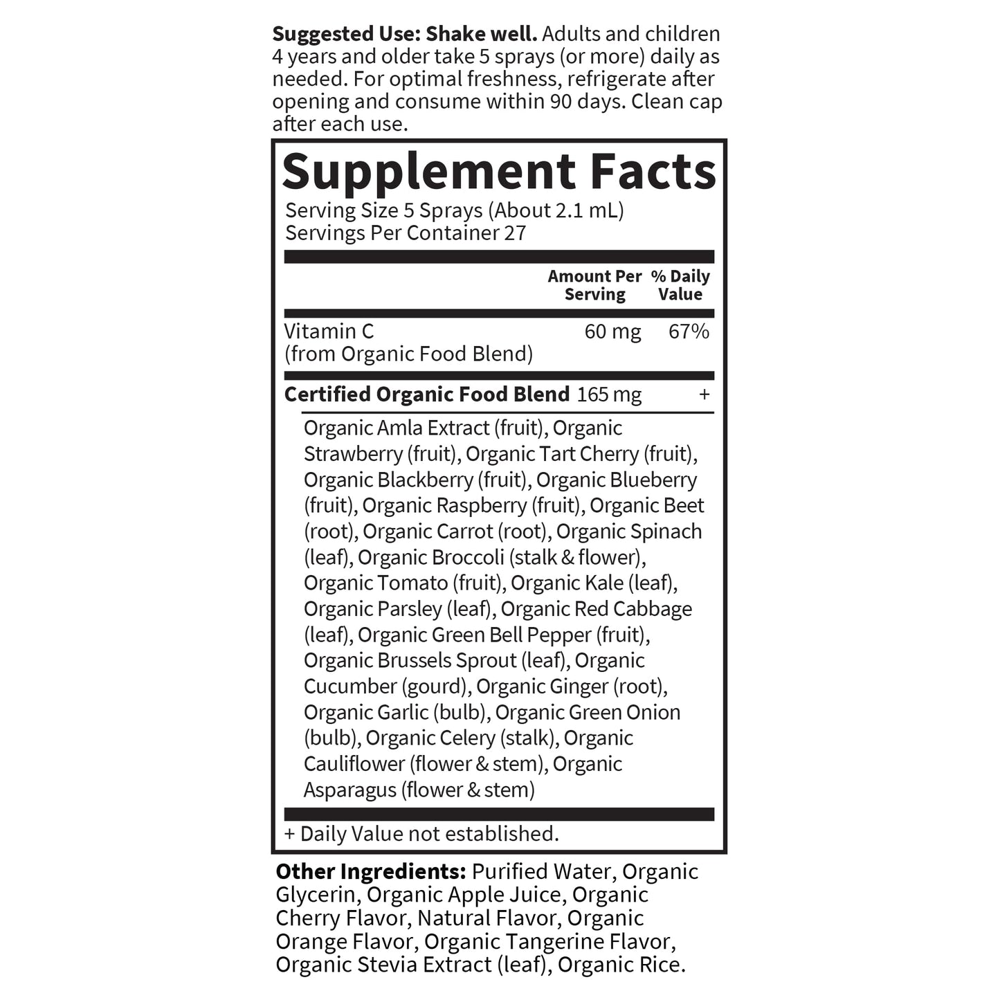 Garden of Life Organics Vitamin C Spray for Kids and Adults - Orange Tangerine, Vitamin C Supplement, Antioxidant for Immune Support and Skin Health, 2 fl oz Liquid Drops - Nirvana Guru