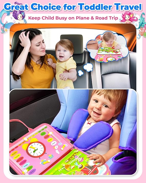 Gojmzo Busy Board Montessori Toys for Toddler Girl Birthday Gifts, Busy Book Sensory Toys for Toddlers, Learning Educational Toddler Travel Activities nirvanaguru