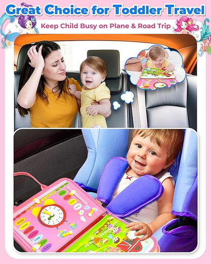 Gojmzo Busy Board Montessori Toys for Toddler Girl Birthday Gifts, Busy Book Sensory Toys for Toddlers, Learning Educational Toddler Travel Activities nirvanaguru