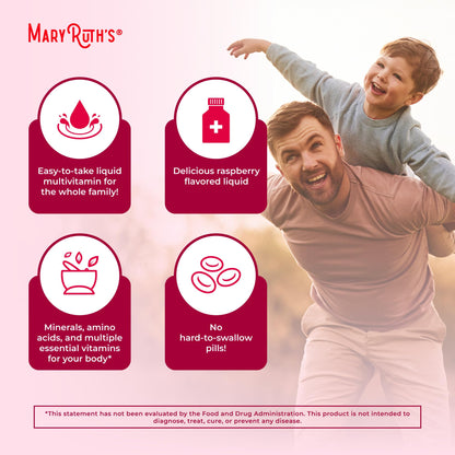 Multivitamin for Women, Men & Kids by MaryRuth's | Liquid Morning Multivitamin | Mens, Womens Vitamins | Vitamin A C D E B6 B12 Biotin Zinc | Beauty | Vegan | Non-GMO | Gluten Free | 15 Servings - Nirvana Guru
