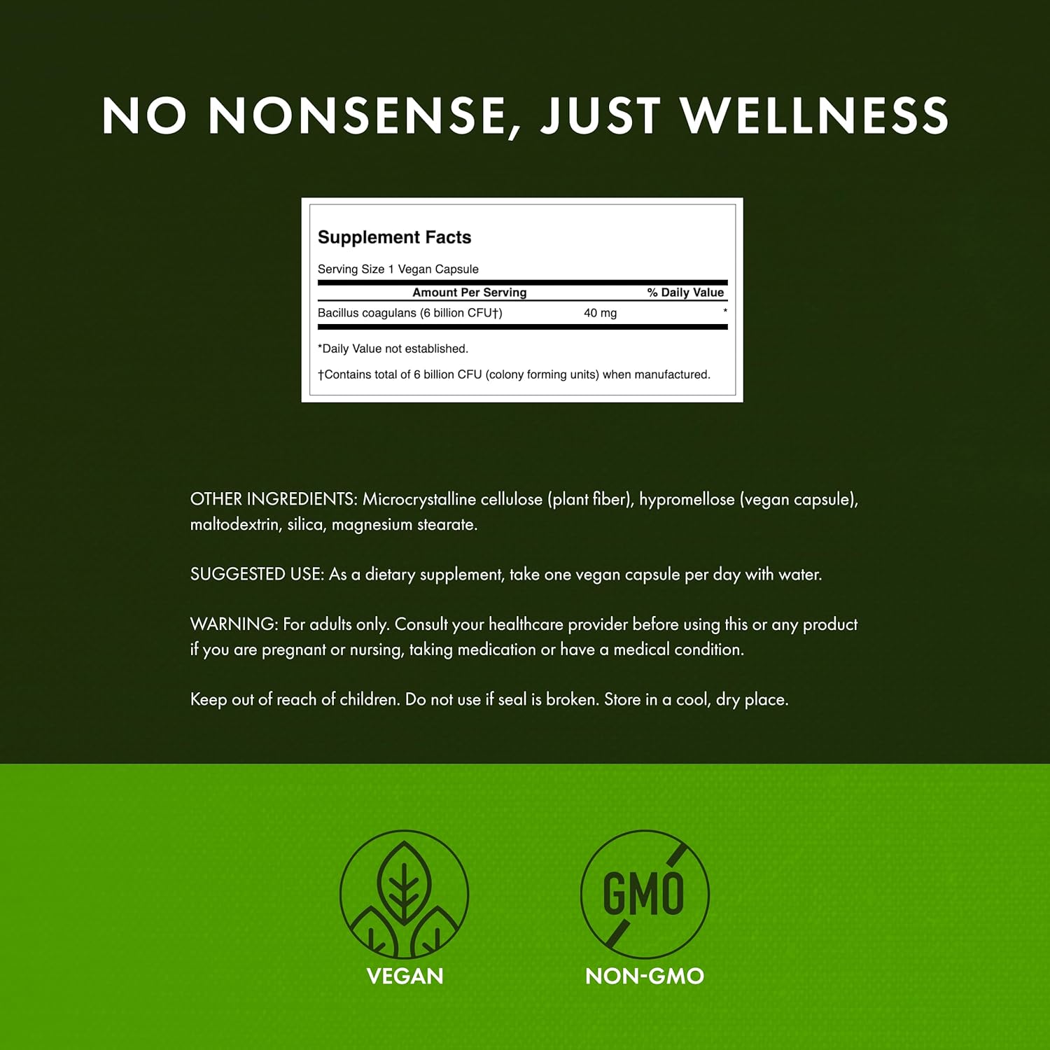 Swanson Bacillus Coagulans - Natural Probiotic Supplement Supporting Digestive Health w/ 6 Billion CFU - May Support GI & Overall Gut Health - (60 Veggie Capsules) - Nirvana Guru