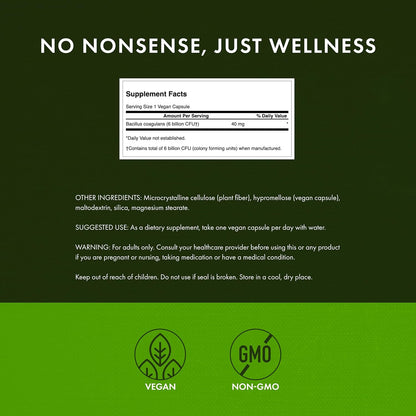 Swanson Bacillus Coagulans - Natural Probiotic Supplement Supporting Digestive Health w/ 6 Billion CFU - May Support GI & Overall Gut Health - (60 Veggie Capsules) - Nirvana Guru