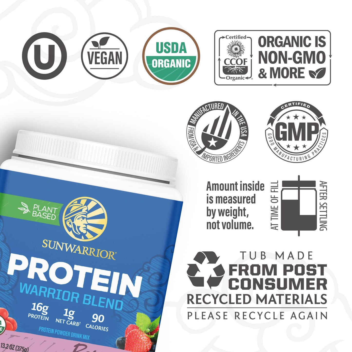 Organic Plant Based Protein Powder | Vegan Organic Protein Powder Vanilla Flavored with BCAA Amino Acids & Hemp Seed Pea Blend | Non-GMO Soy Dairy Filler & Gluten Free (Vanilla, 32 Servings) - Nirvana Guru