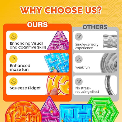 Squishy Toys Sensory Fidget Toys for Kids: 4 Pack Maze Sensory Toys for Autism - Fidget Toys with Filled Goo for Calming Down Classroom Travel nirvanaguru