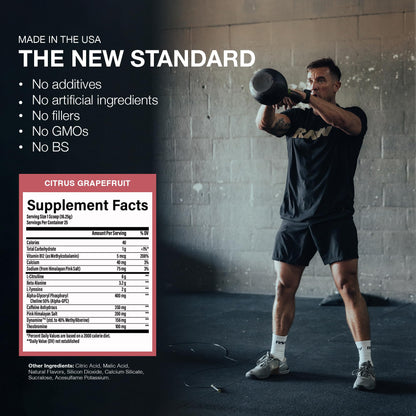 RAW Nutrition - Essential Pre - Chris Bumstead Pre Workout Formula, Sports Nutrition Pre-Workout Powders | Men & Womens Drink, Energy Powder for Working Out (Peach Mango)